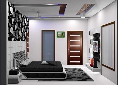 bedroom ceiling design with fan