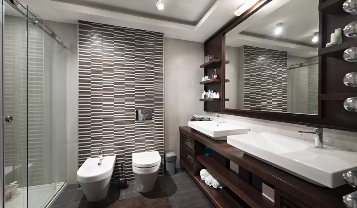 stylish bathroom modern POP plus minus design