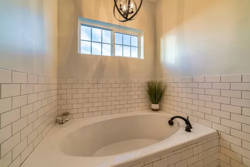 simple pop plus minus design for small bathroom