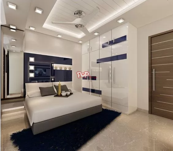 simple pop design for bedroom with fan
